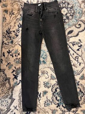 Flying Monkey Black Skinny Distressed Jeans